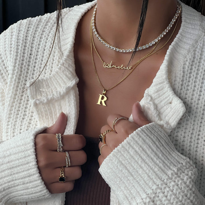 Elegant Initial Letter Necklace