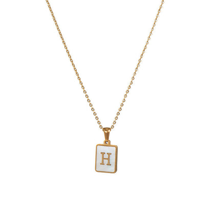 Initial Letter Squared Necklace