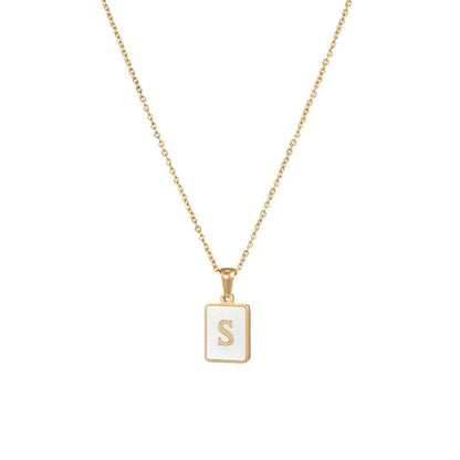 Initial Letter Squared Necklace