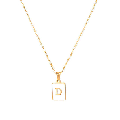 Initial Letter Squared Necklace