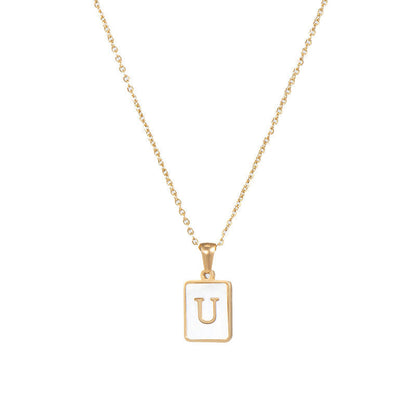Initial Letter Squared Necklace
