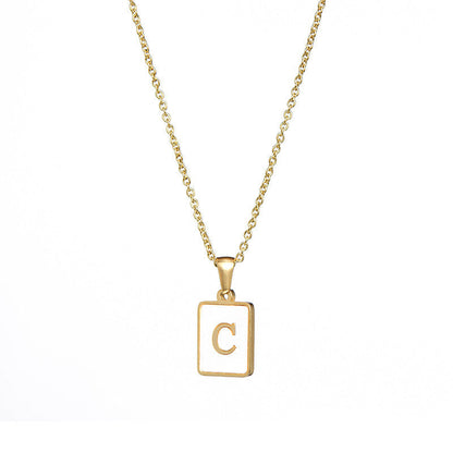 Initial Letter Squared Necklace