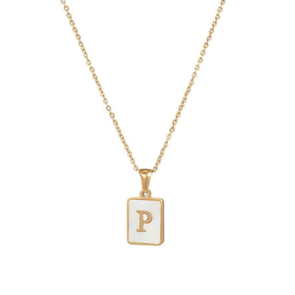 Initial Letter Squared Necklace