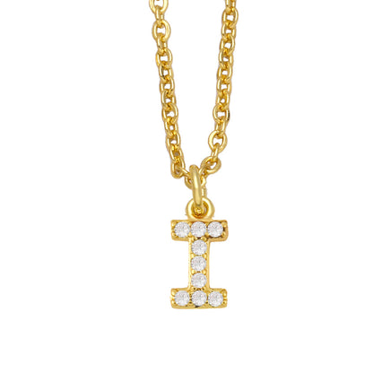 Initial Letter with zircon necklace