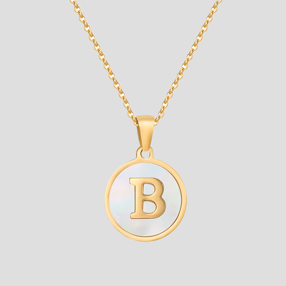 Initial Letter Oval Necklace