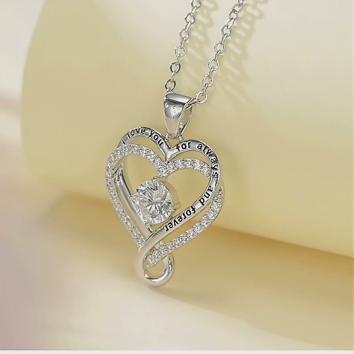 Engraved Heart Necklace for Wife