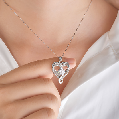 Engraved Heart Necklace for Wife
