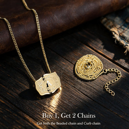 Western Initial Buckle Necklace