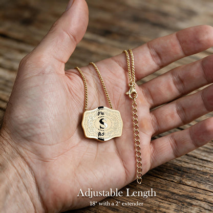 Western Initial Buckle Necklace