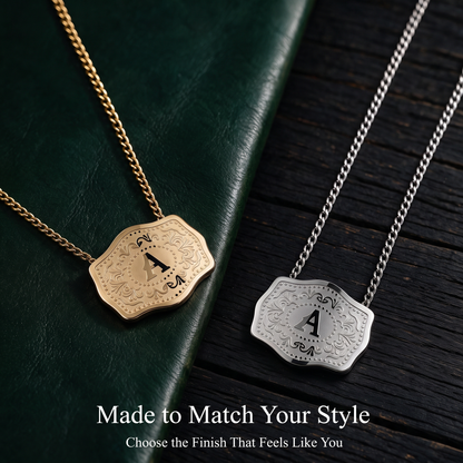 Western Initial Buckle Necklace