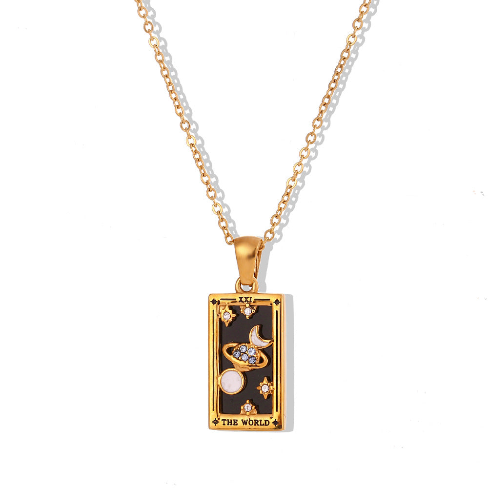 The World - Tarot Reading Card Necklace